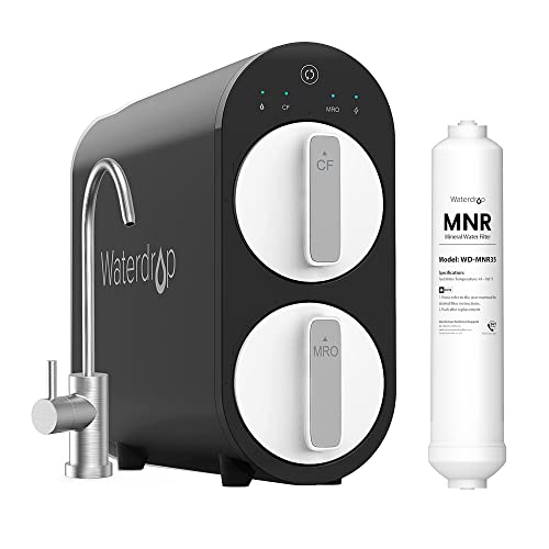 Waterdrop RO Reverse Osmosis Water Filtration System with Remineralization, TDS Reduction, 400 GPD, FCC Listed, 1:1 Pure to Drain, Bundle