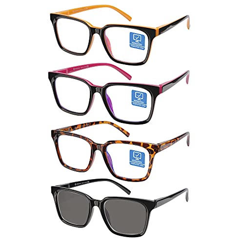 Blue Light Blocking Computer Glasses+Polarized Sunglasses with UV Protection for Women/Men