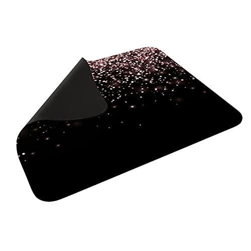 Mouse Pad Rose Gold Falling Glitter on Black Background for Office Computers Laptop Travel Gaming Working Studying Graphic Designers Gaming pc Felt Desk mat fhw 2025cm | The Storepaperoomates Retail Market - Fast Affordable Shopping