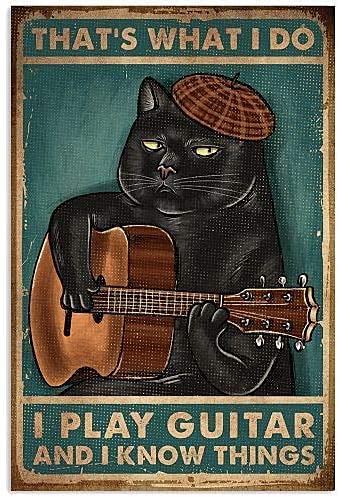 quality Tin Guitar Metal Sign Rules Vintage