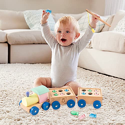 SSol & Sam Wooden Fishing Games – 2 in 1 Magnetic Fishing Toy and Toy Train – Fishing Toy & Train Toy for Toddlers and Kids Aged 3 & Up | The Storepaperoomates Retail Market - Fast Affordable Shopping