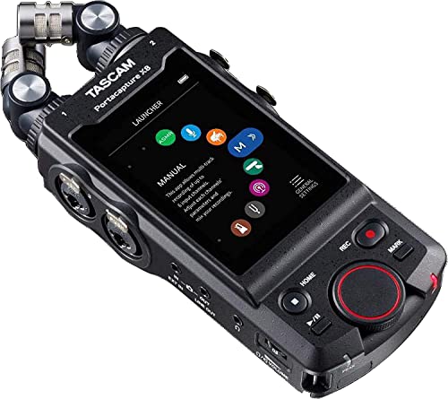 Tascam Portacapture X8 High Resolution Multi-Track Recorder, Portable Recorder, Field, Music, Podcast, Voice, ASMR, Podcasting