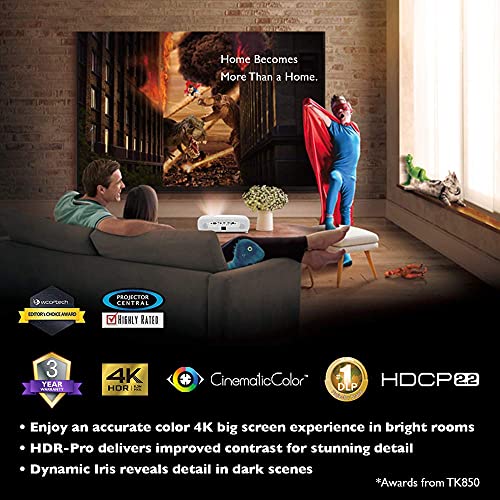 BenQ TK850i HDR XPR True 4K UHD Home Theater Projector with Android TV Wireless Adapter (Renewed) | The Storepaperoomates Retail Market - Fast Affordable Shopping