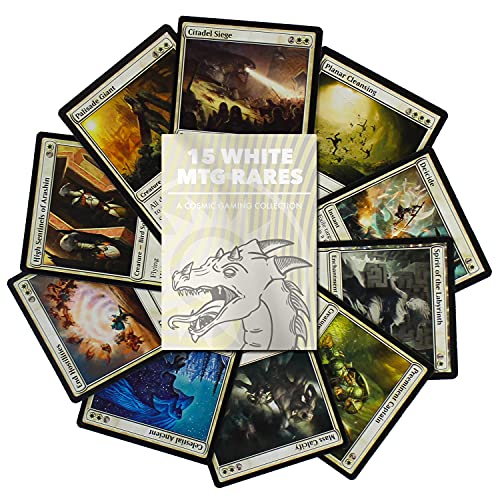 Cosmic Gaming Collections Magic The Gathering White Rares Booster Pack – 15 White Rare MTG Cards Gift Set – Knights, Angels – High-Value White Cards to Power Up Your Deck – No Duplicates, No Commons.