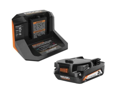 RIDGID 18V Lithium-Ion 2.0 Ah Battery and Charger Starter Kit