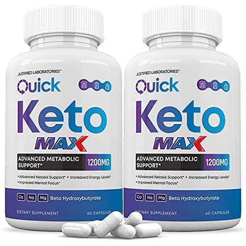 (2 Pack) Quick Keto Max 1200MG Pills Advanced Ketogenic Supplement Real Exogenous Ketones Ketosis Support for Men Women 120 Capsules
