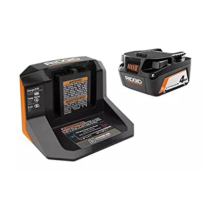 RIDGID 18V Lithium-Ion 4.0 Ah Battery and Charger Starter Kit