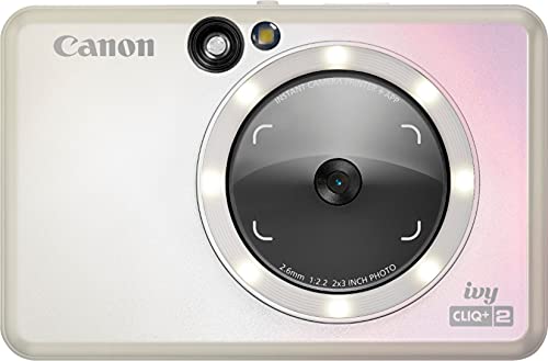 Canon Ivy CLIQ+2 Instant Camera Printer, Smartphone Printer, Iridescent White (4519C002)