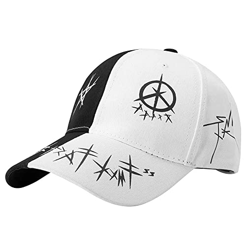 Slvoefi Unisex Graffiti Baseball Cap，Dad Hats，Hip Hop Style Trucker Hat,Black White Fashion Hat for Men’s Women Adjustable Baseball Caps (Black and White)
