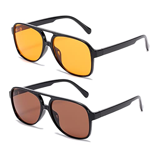 TIANYESY Classic Vintage Aviator Sunglasses for Women Men Large Frame Retro 70s Sunglasses