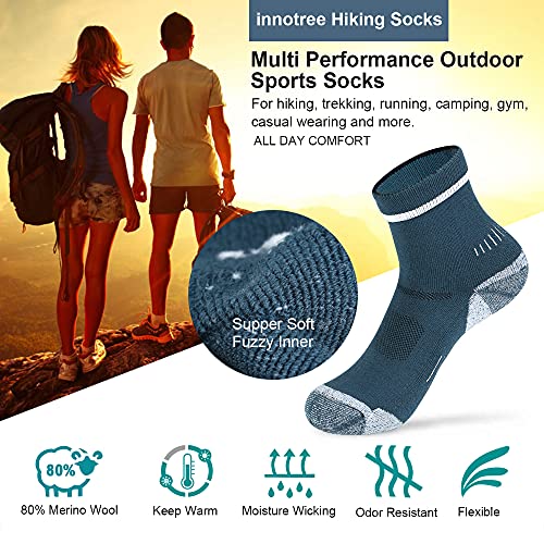 innotree 3 Pack Men’s Merino Wool Hiking Socks, Full Cushioned Hiking Walking Socks Moisture Wicking Micro Crew Socks | The Storepaperoomates Retail Market - Fast Affordable Shopping