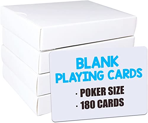 IMAGAME White Blank Playing Cards – 180PCS DIY Flash Cards, Game Cards, Study Learning Cards, Message Card, Thank You Card, Gift Card, Word Cards for Writing, Drawing – Poker Size