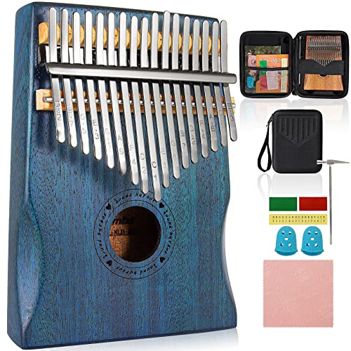 Kalimba 17 Key,Kalimba Thumb Piano,Finger piano Blue,Kids Holiday Gifts Musical Instruments