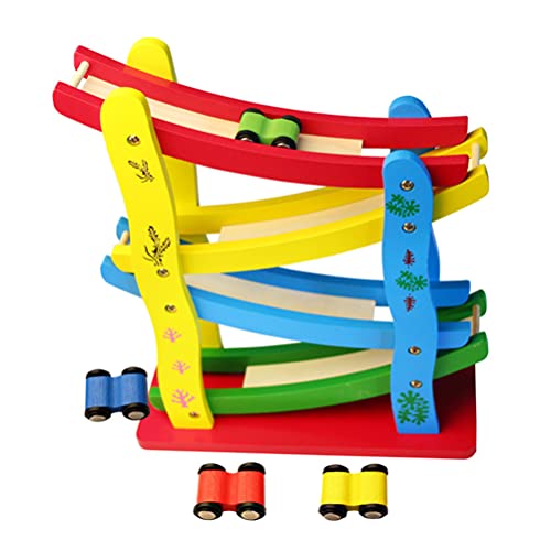 NUOBESTY Wooden Car Ramps Race Set, 1pc Random Color Car Ramp Toy Wooden Assembled Cartoon Tabletop Montessori Toys for Children|21. 2 X 19. 5 X 9. 6 cm | The Storepaperoomates Retail Market - Fast Affordable Shopping