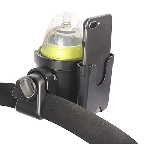 YEEJA 2in1 Stroller Accessories Bottle Holder with Phone Holder.Multiple uses Such as Phone Holder for Bike，Bike Cup Holder，Wheelchair Accessories.