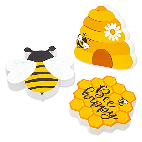 K1tpde 3PCS Farmhouse Honey Bee Tiered Tray Sign, Wooden Honey Bee Tiered Tray Sign Decoration, Bee Sign Kitchen Table Decor, Wooden Honey Sign for Garden Party Decor, Bee Happy Kitchen Decor | The Storepaperoomates Retail Market - Fast Affordable Shopping