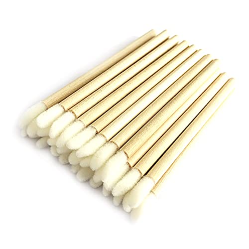 Generic YWITC 100PCs eco friendly Lint free Applicators with Biodegradable and Compostable Wood Wands for Lip Gloss and Eyelash Extension Application 50 Count (Pack of 2)