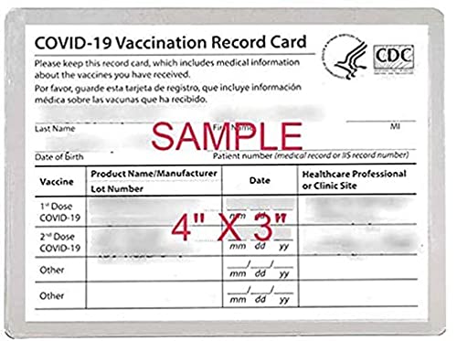 3 Vaccination Card CDC Immunization Record Holder Protectors 8-mil for Cards Up to 4″ x 3″, Precision Made in USA