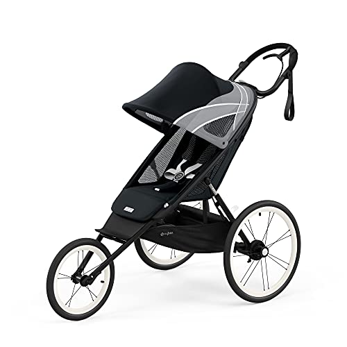 CYBEX AVI Jogging Stroller, Lightweight Aluminum Frame, Compact Fold for Storage, Height-Adjustable Handlebar with One-Handed Steering, Rear-Wheel Suspension & Handbrake, For Infants 9 months+