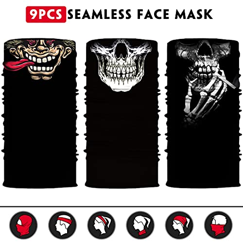 Neck Gaiter Face Mask Men Women,Seamless Bandana Rave Face Cover Scarf Mask,Balaclava,Headband, Head Wrap,Headwear (B-Joker+Skull) | The Storepaperoomates Retail Market - Fast Affordable Shopping