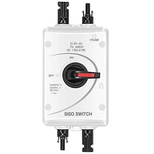 SolarEnz Solar Combiner Box 32A PV DC Isolator Switch DC Disconnect With Solar Connector Waterproof IP66 for RVs, Boats, and Off/On-Grid Solar Power System, Residential, Commercial Solar Installations