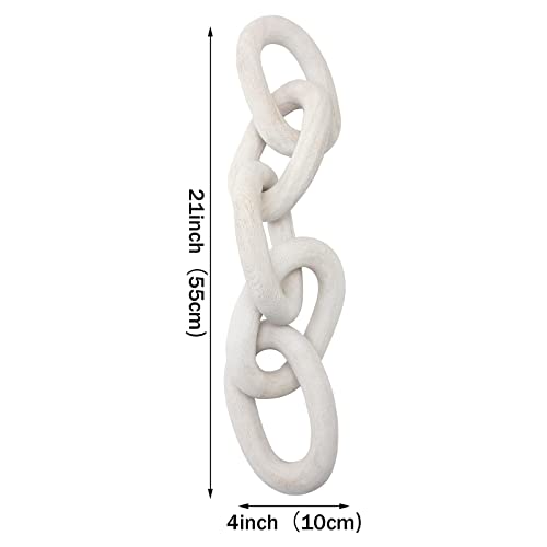 Decorative Wood Link Chain Wooden Chain Decor 5 Link Decoration Chain for Family Party Home Office Decoration Supplies (White) | The Storepaperoomates Retail Market - Fast Affordable Shopping