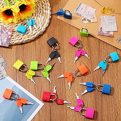 16 Pieces Suitcase Locks with Keys Metal Padlocks Luggage Padlocks Multicolor Small Mini Padlock Keyed Padlock for School Gym, 8 Colors | The Storepaperoomates Retail Market - Fast Affordable Shopping