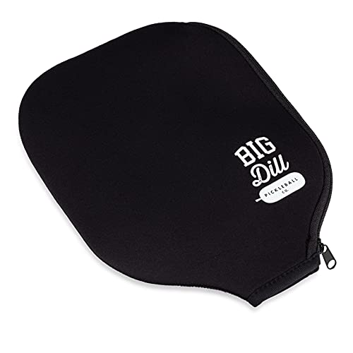 Big Dill Pickleball Co. Individual Pickleball Paddle Cover Only Neoprene Sleeve – Case Fits Pickleball Rackets up to 8.25″ Wide (Black)