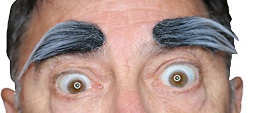 False Eyebrows Self-Adhesive 3M Tape Realistic Looking Novelty Eye Brows (Dark Grey)