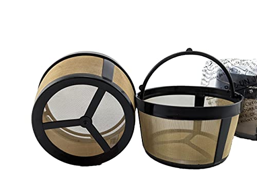 NRP 2-pack Basket Screen Bottom Gold-tone Permanent Coffee Filter Universal for 4-5 Cup Drip Coffeemakers