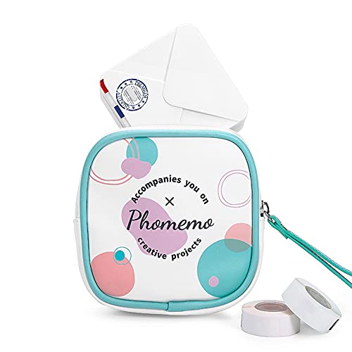 Phomemo Protective Carry Bag for M110/D30/P12/Q30S Label Maker and M02/M02S/M02 Pro/T02 Mini Photo Pocket Printer, Stores Wireless Thermal Printer and Self-Adhesive Paper. Waterproof and Fashion