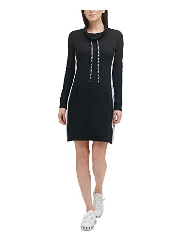 DKNY Women’s T-Shirt Dress, Black Tee Logo, Medium