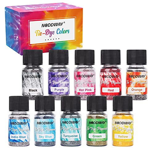 NODDWAY Tye Dye Colors 100G, 10 Colors Permanent Tie Dye Pigment Powder for Kids Adults, Tye Dye Kits for Shirts, Clothing Group Craft Arts Party Supplies