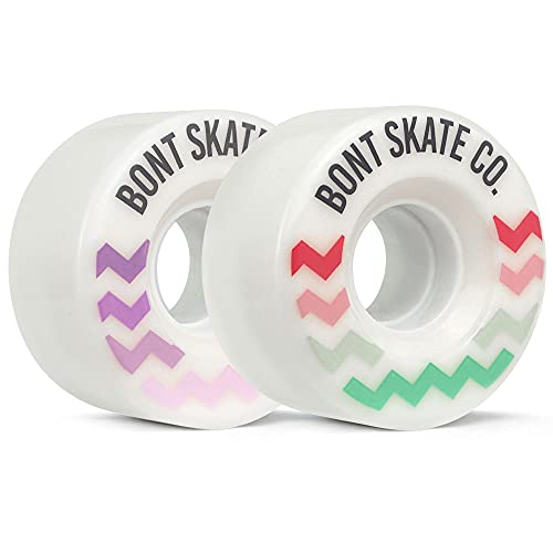 Bont Skates – Glide Outdoor Roller Skate Wheels – 78A Roller Skate Wheels – Outdoor Wheels for Roller Skates – 57x32mm – Replacement Roller Skate Wheels – Set of 4 or 8 (Set of 8, White/Purple)