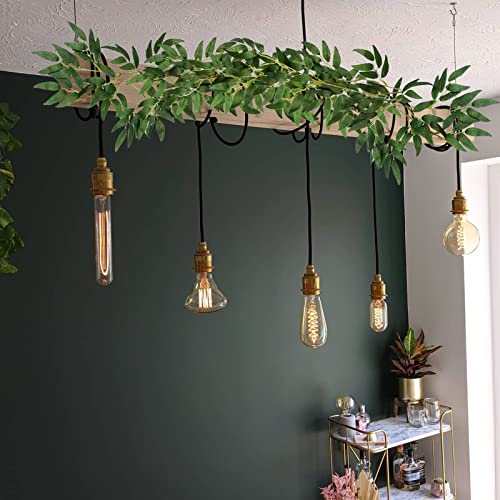 Uieke 3pcs 17.7ft Artificial Vines Fake Greenery Garland Willow Leaves with Total 60 Twigs Stems Hanging Plants String for Indoor Wedding Party Home Garden Wall Garden Decoration | The Storepaperoomates Retail Market - Fast Affordable Shopping