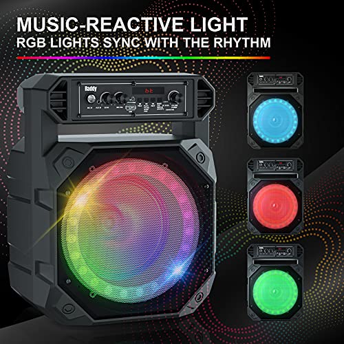 Raddy RS68 Portable Karaoke Machine with Low Noise Wireless Microphone, PA System Rechargeable Bluetooth Speaker with LED Lights for Christmas Birthday Gift Home Party, Supports TF Card/USB/AUX | The Storepaperoomates Retail Market - Fast Affordable Shopping