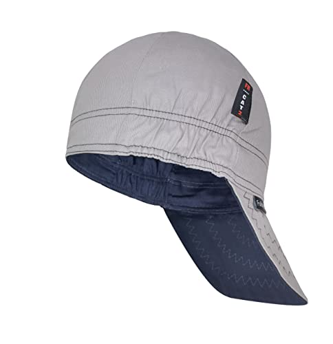 Fullsheild FR Welding Cap HRC2 Flame Resistant 2-ply Cotton Reversible Welder Hat Hood USA Standard Short Crown Grey