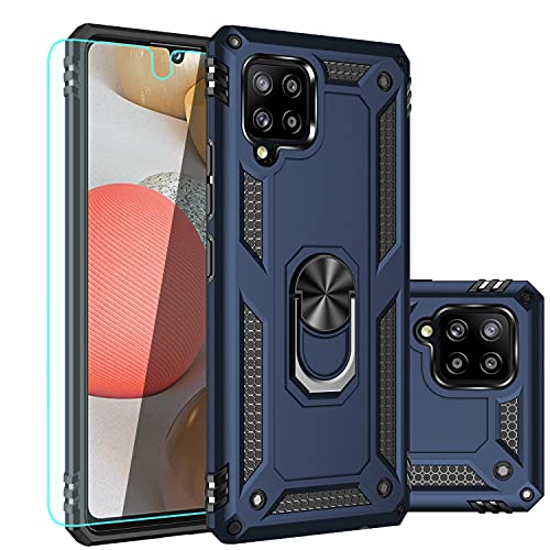 SKTGSLAMY Samsung A42 5G Case,Galaxy A42 5G Case,with Screen Protector,[Military Grade] 16ft. Drop Tested Cover with Magnetic Kickstand Car Mount Protective Case for Samsung Galaxy A42 5G, Blue