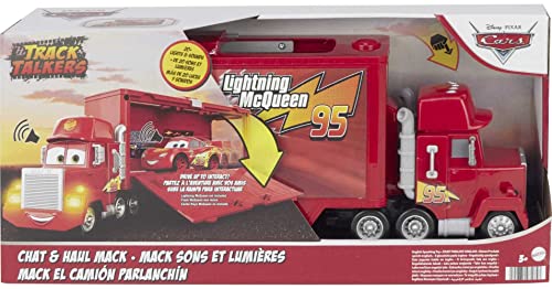 Disney and Pixar Cars Track Talkers Chat & Haul Mack Vehicle, 17-inch Talking Movie Toy Truck with Lights & Sounds, Gift for Kids & Collectors Ages 3 Years Old & Up