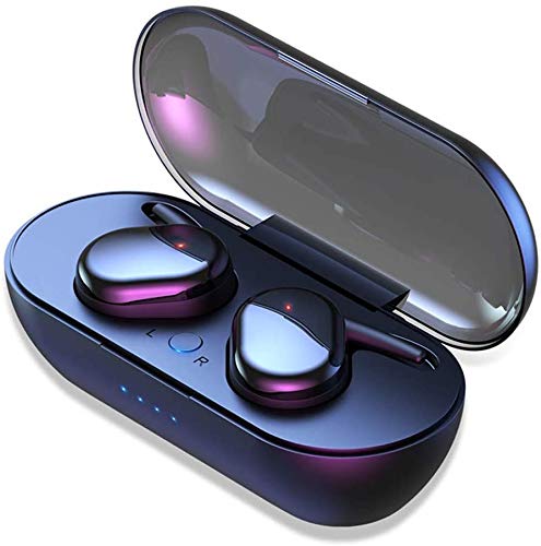 GAOMU IPX6 Waterproof Bluetooth Earbuds, True Wireless Earbuds, 20H Cyclic Playtime Headphones with Charging Case and mic for Android, in-Ear Stereo Earphones Headset for Sport Black