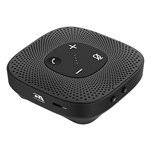 CA Essential Speakerphone SP-2000 – USB and Bluetooth Speakerphone, Clear Sound, 360 Degree Noise Cancelling Microphone with 3m Range, 66 Ft BT Wireless Range, by Cyber Acoustics