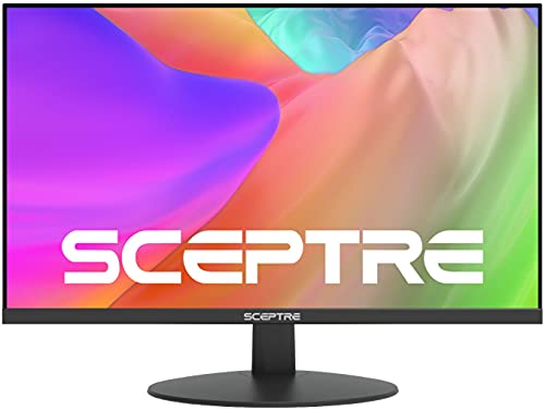 Sceptre IPS 24-Inch Computer LED Monitor 1920×1080 1080p HDMI VGA up to 75Hz 300 Lux Build-in Speakers 2021 Black (E249W-FPT)