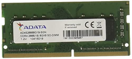 ADATA Premier 8GB Single DDR4 2666Mhz CL19 PC4-21000 260-Pin SODIMM Memory RAM Single (AD4S26668G19-SGN)