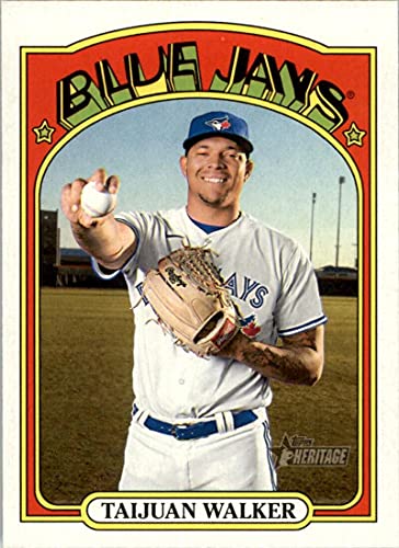 2021 Topps Heritage #407 Taijuan Walker SP Short Print Toronto Blue Jays Official MLB Baseball Trading Card in Raw (NM Near Mint or Better)