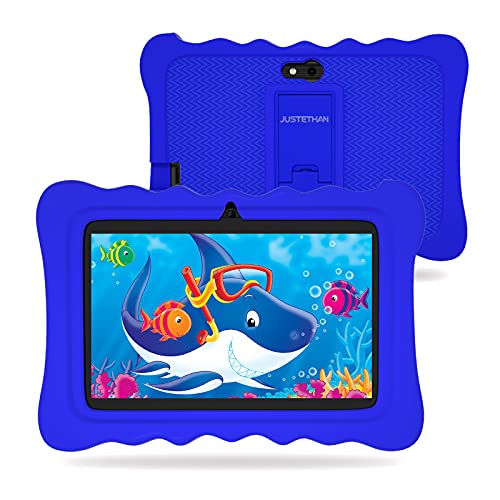 Justethan Android Tablet, 7 Inch Edition Tablets, 2+32GB, Android 9.0, WiFi, Dual Camera, Parental Control, Preloaded Learning & Training Apps, Games with Proof Case(Blue)