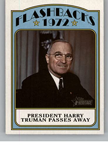 2021 Topps Heritage News Flaskbacks #NF-HT President Harry Truman Passes Away Official MLB Baseball Trading Card in Raw (NM or Better) Condition