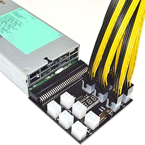 Breakout Board Adapter Power Supply 1200W PSU GPU Mining 17 Port 6 Pins PCI-E with 6 PCS 6Pins PCI-e to 6+2Pin PCI-e Power Cable