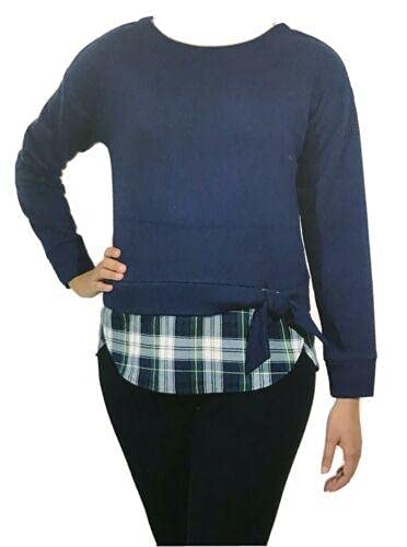 IZOD Women’s Tie-Front 2-Fer Sweatshirt (Peacoat, XX-Large)