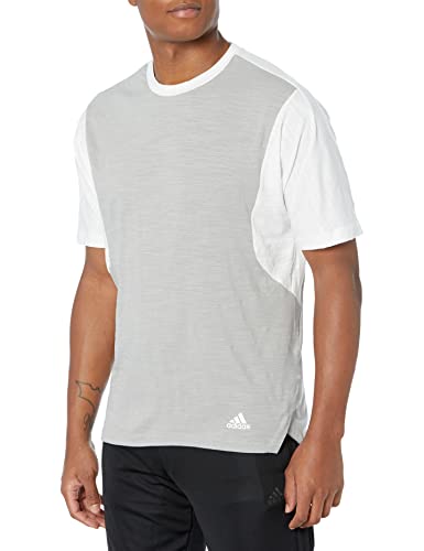 adidas Men’s Well Being Tee, Solid Grey/White, 3X-Large