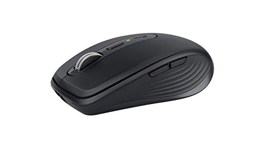 Logitech MX Anywhere 3 Compact Performance Mouse, Wireless, Comfort, Fast Scrolling, Any Surface, Portable, 4000DPI, Customizable Buttons, USB-C, Bluetooth – Graphite (Renewed)